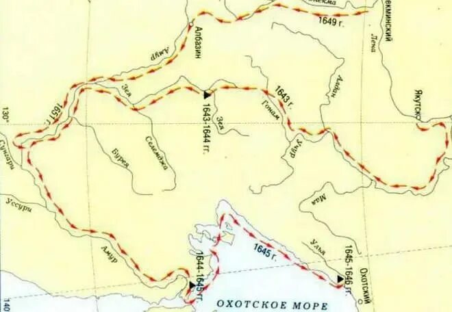Поярков географические открытия. Поход пояркова на карте. Поход пояркова на карте. Маршрут экспедиции василия пояркова. Поход пояркова на карте.