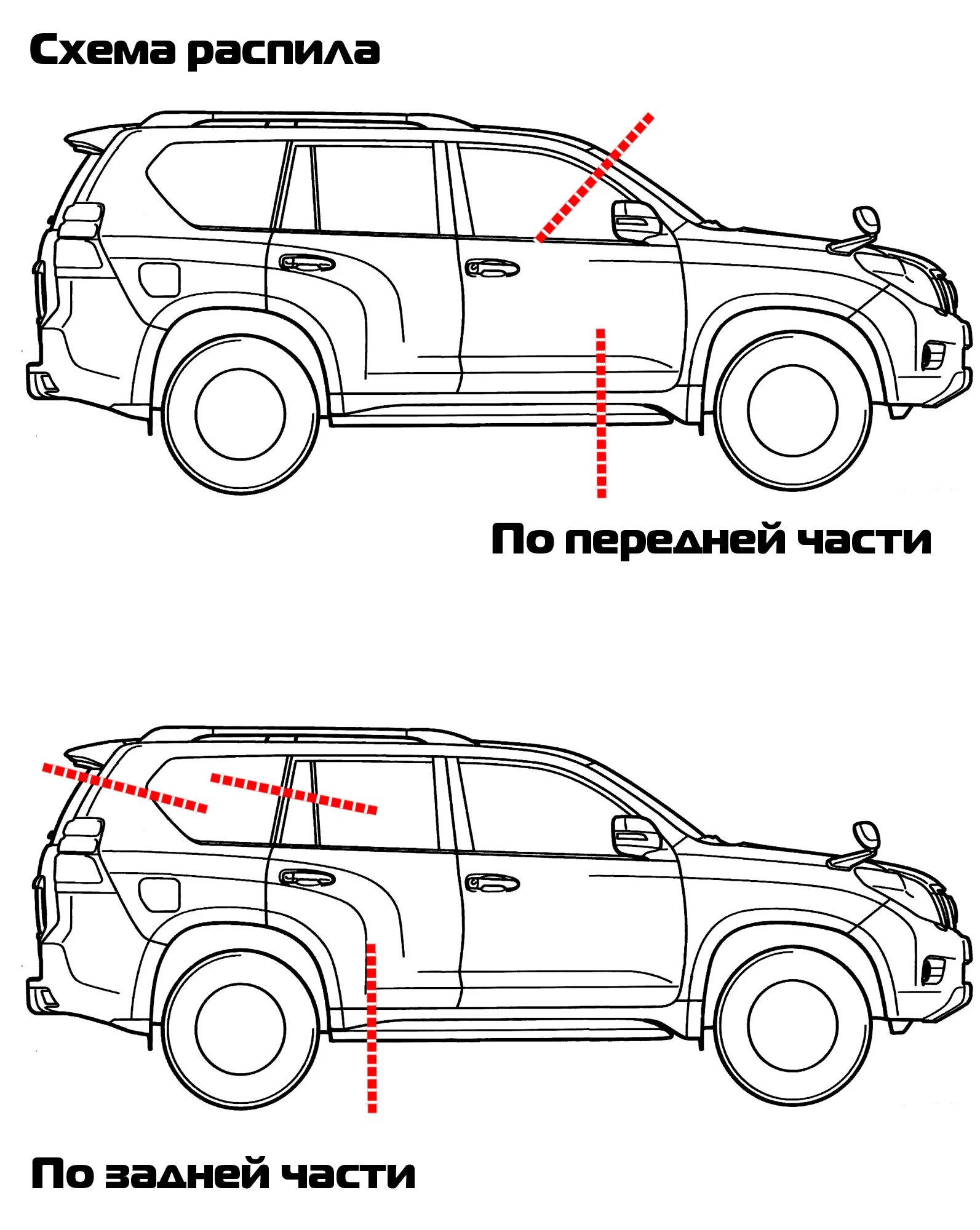Что значит распил. Схема распила джипа. схема распила кузова джипах. распил по задним стойкам. распил авто.