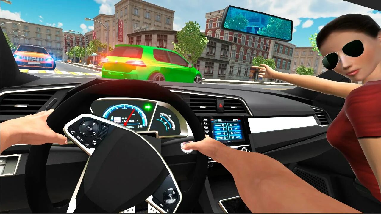 Игры свободная езда по городу на машине. Кар симулятор 2. Car Simulator Civic Driver. Honda Civic City car Driving. Симулятор вождения City car Driving.