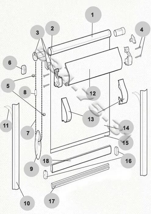 Рулонные шторы собрать своими руками. Схема монтажа рулонных штор Uni 1. Сборка механизма рулонной шторы uni2. Схема сборки uni2. Рулонные шторы конструкция механизма.