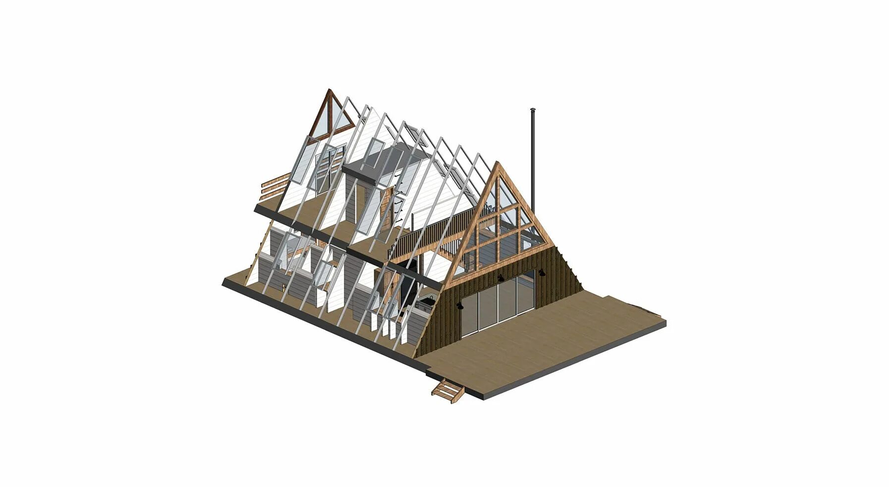 A-frame 40 Prefab DIY быстросборный двухэтажный дом