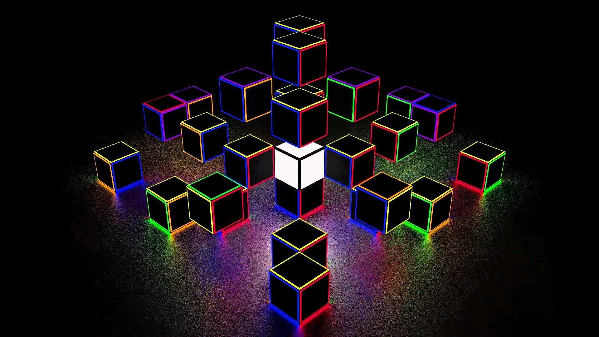 Cubes alpha. Кубик Рубика 3d. Разноцветные кубики. Красивые кубики. Неоновые кубики.