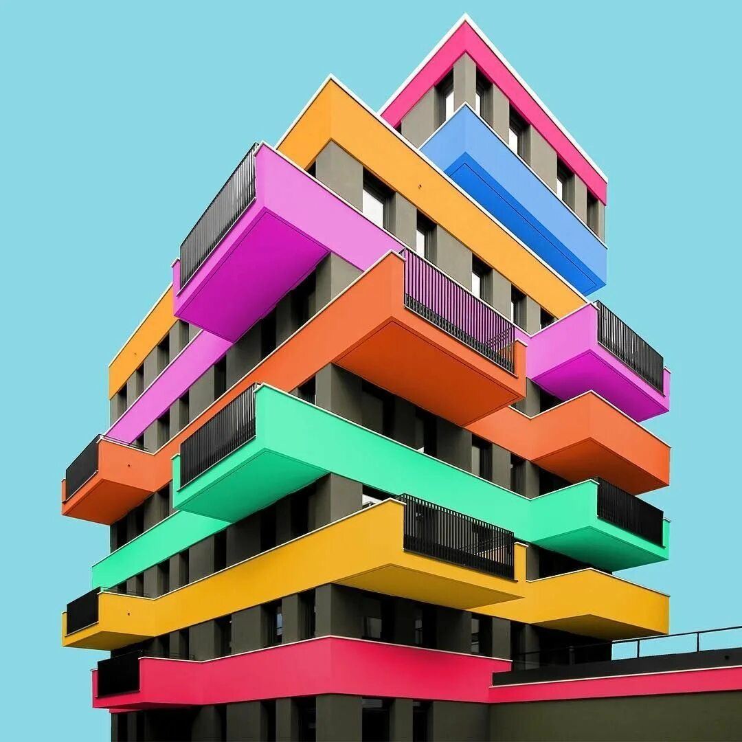 Строить цветные. Современная архитектура. Цветные здания. Цветная архитектура. Цветные фасады зданий.