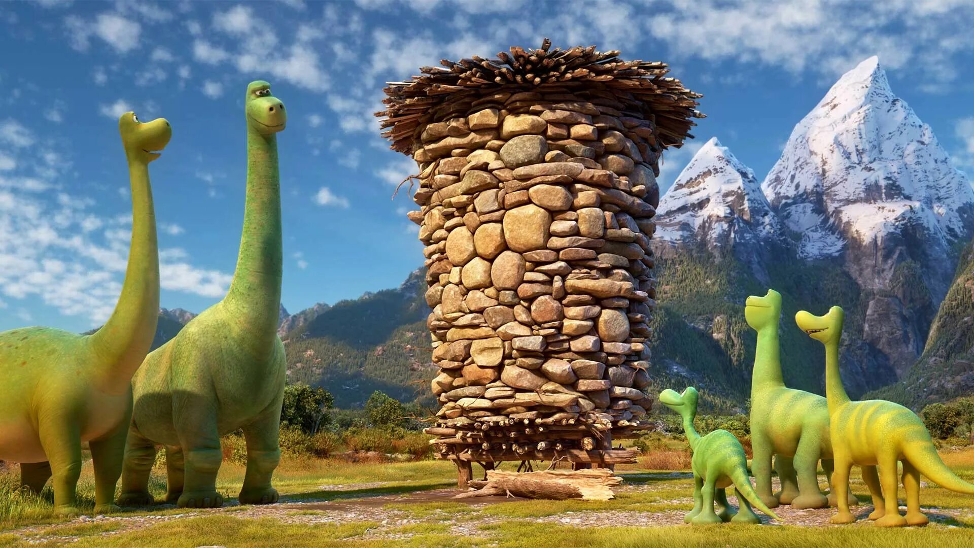 Динозаврами 2015. Хороший динозавр семья Арло. Динозавр Арло Дисней.
