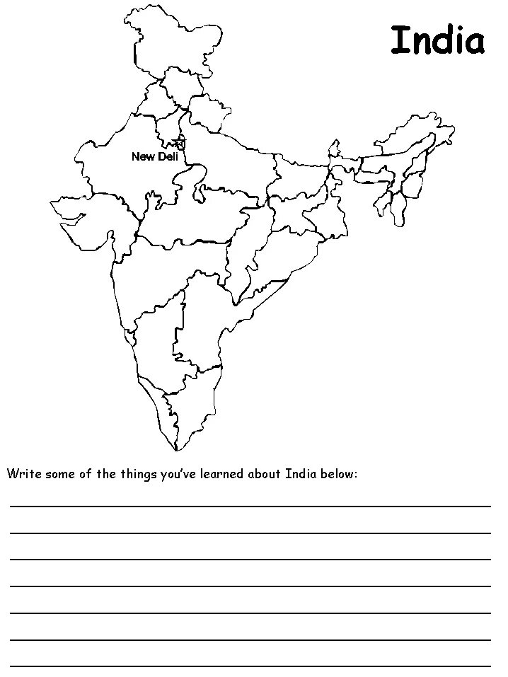 Карта Индии без обозначений. India Map. Карта Индии раскраска география. Map India Worksheet. States activities