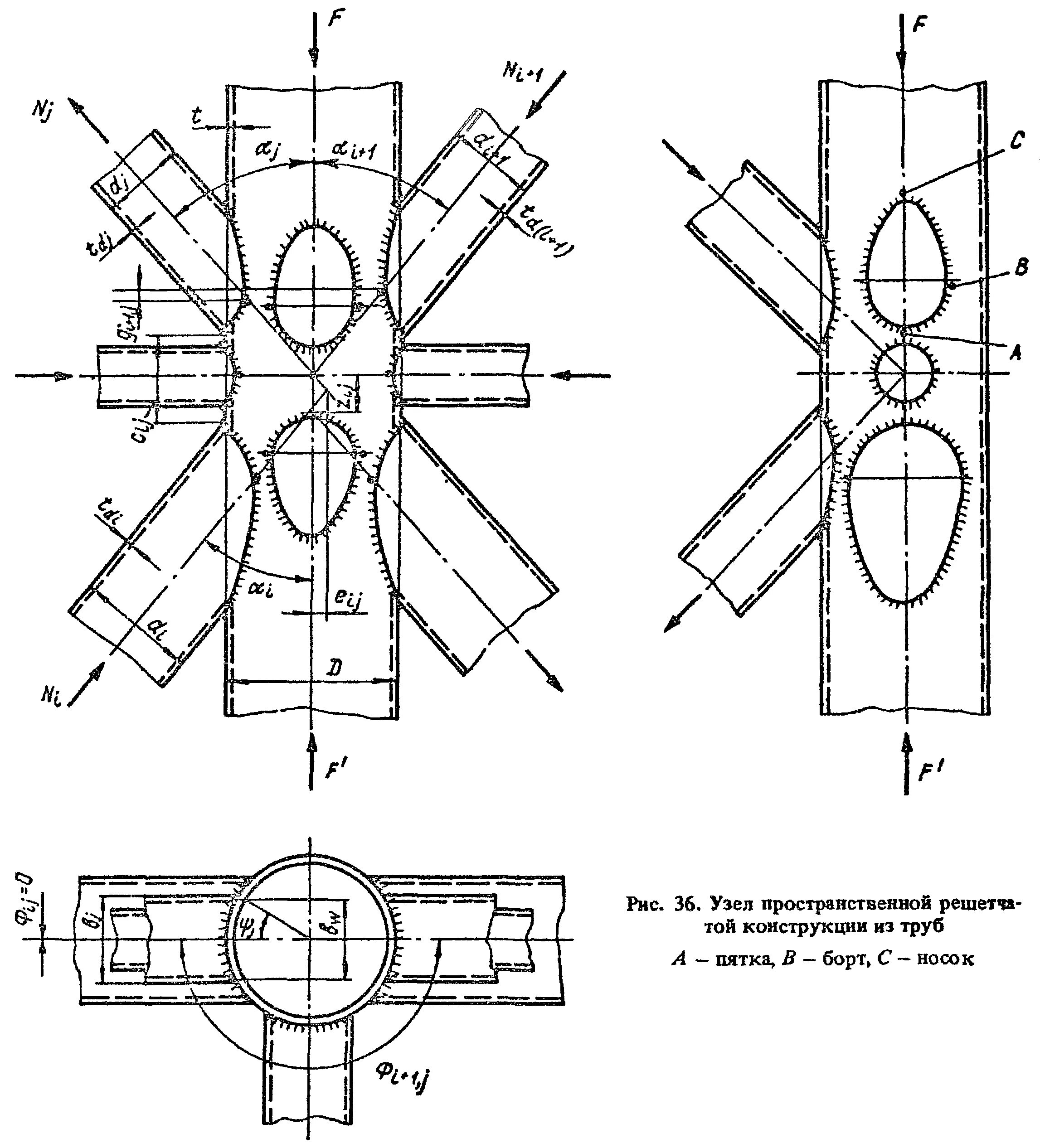 Узел соединения труб. Узел пространственной фермы чертеж. Узлы соединения круглых труб. Узлы пространственной фермы. Узлы ферм из круглых труб.