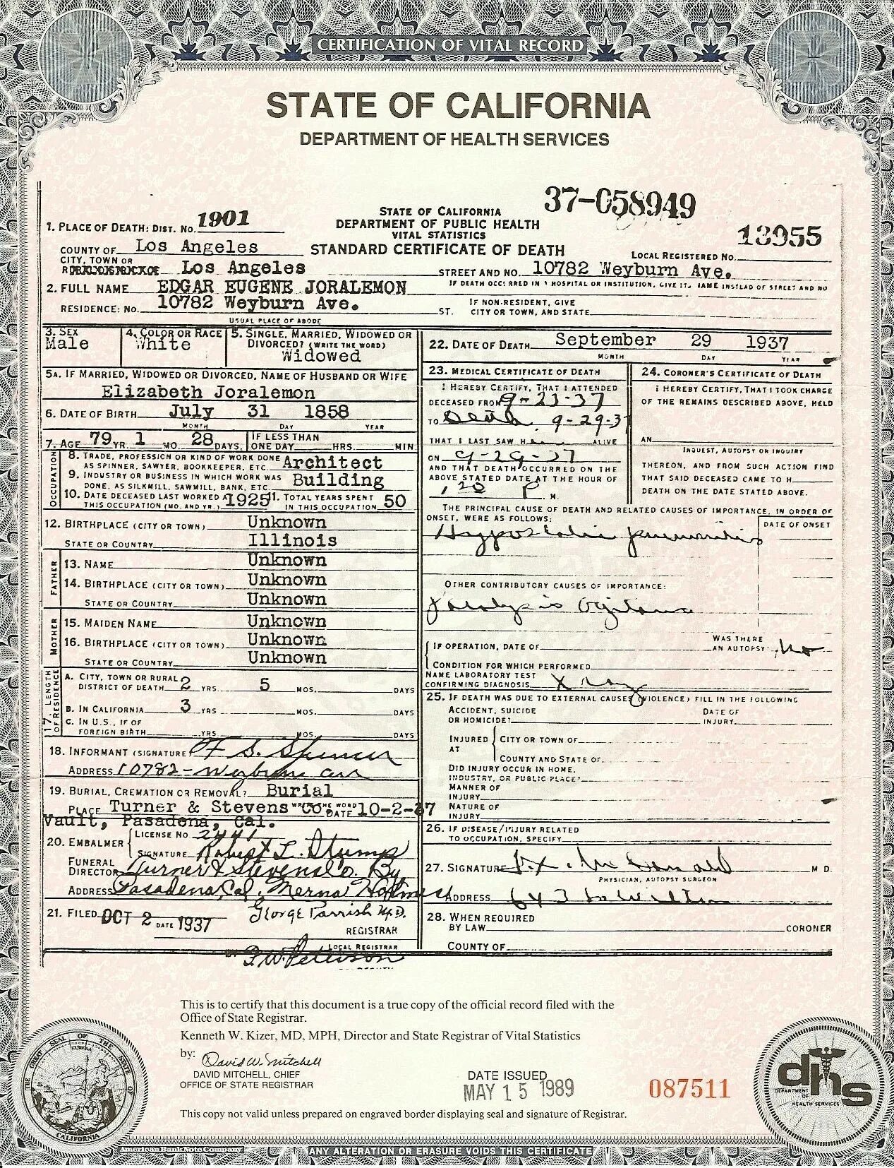 Certificate of Death California. Death Certificate то. Свидетельство о рождении Калифорния. Certificate of Death los Angeles.