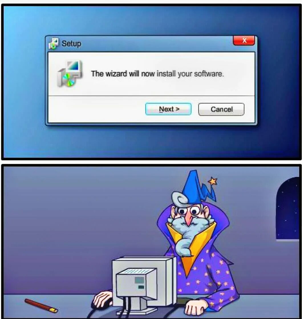 Wizard will Now install. Wizard installer. Установщик Wizard. Мем Wizard.