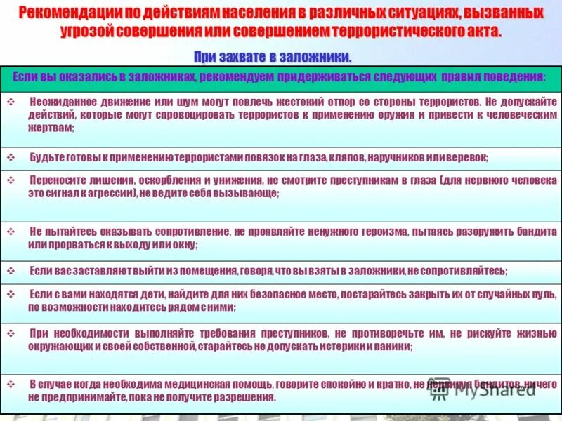 Тест медицинское обеспечение населения при террористических. Террористический акт правила поведения. Поведение при теракте. Правила поведения при угрозе террористического акта. Правила поведения при теракте.