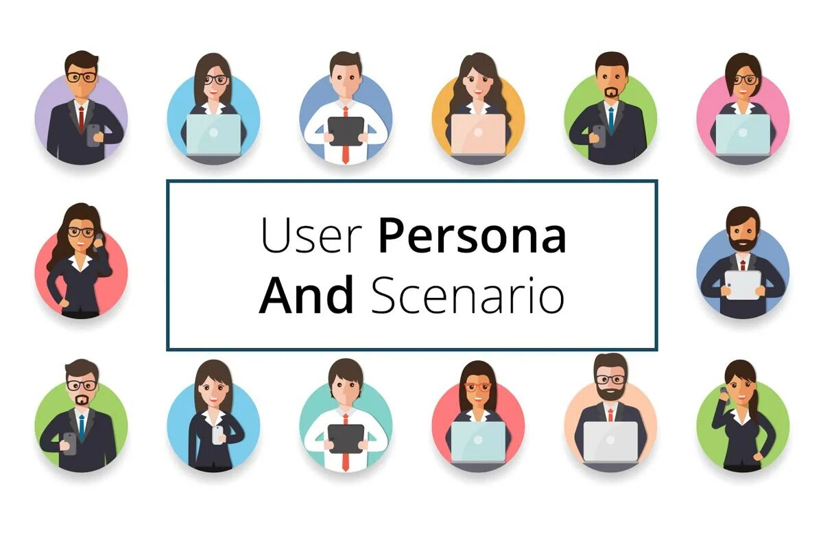 User scenario. User persona. User personal. User personas. User-persona-Template для логотипа.