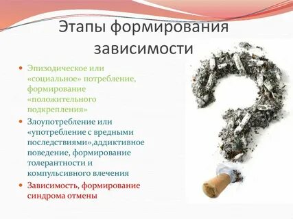 Схема развития зависимости