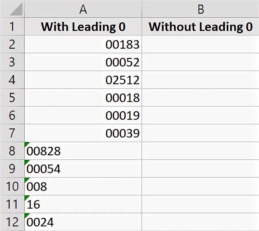 Ведущие нули это. Как убрать нули из формул. remove leading zeros in excel.