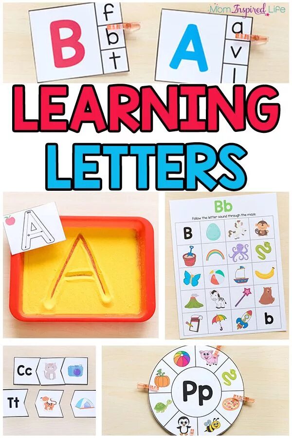 Learn letters. Kids holding letters learning material.