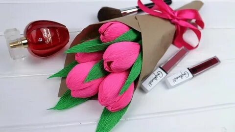 Как делать букет из тюльпанов