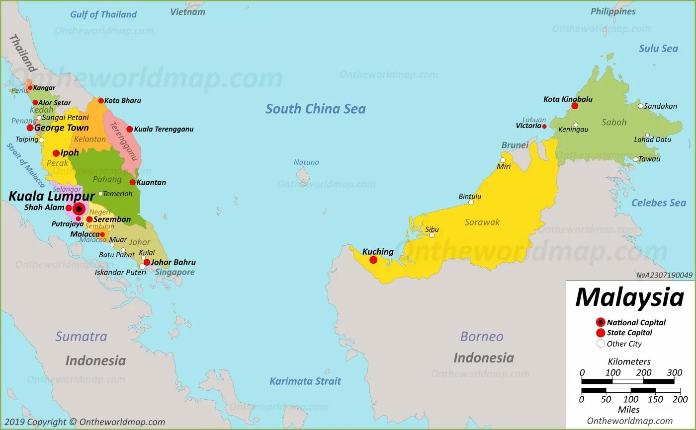 Малайзия политическая. Столица Малайзии на карте. Малайзия политическая карта.