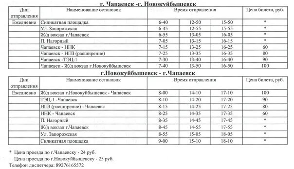 Расписание маршруток новокуйбышевск