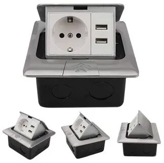 Встраиваемая выдвижная розетка с usb