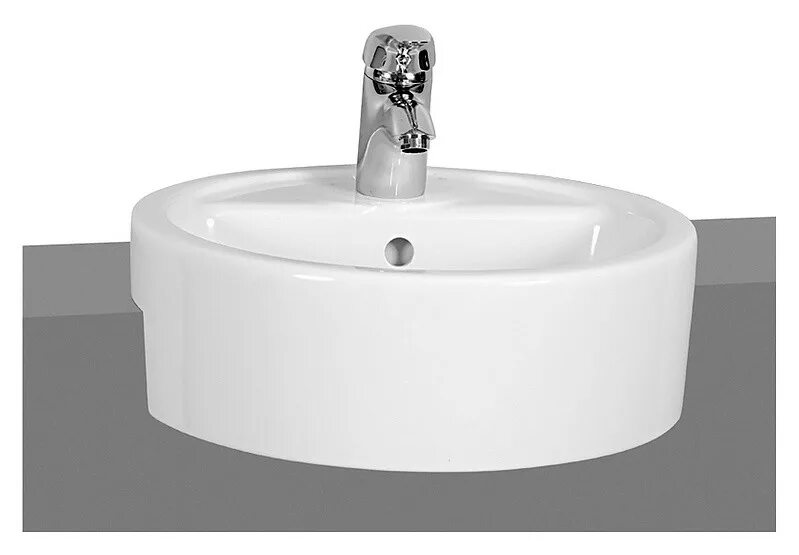 5130b003-0016. Раковина matrix. Matrix раковина круглая полувстраиваемая (белая), 45 см, шт 5146b003-0001. Смеситель для раковины белый. Арт.