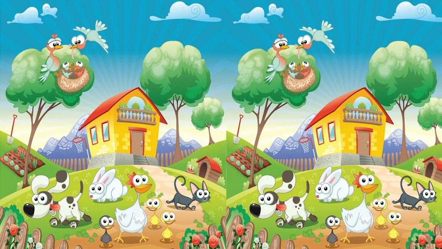 Find 8 games. Найди отличия для дошкольников. Домашние животные на ферме. Ферма рисунок. Найди различия природа.