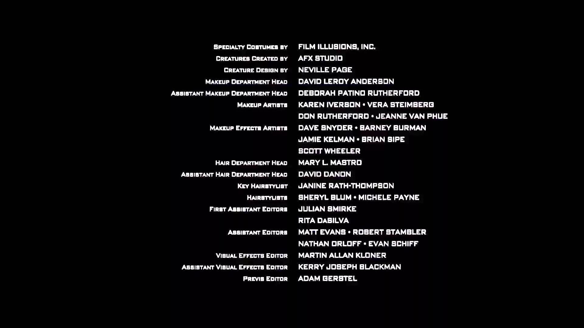 End credits.