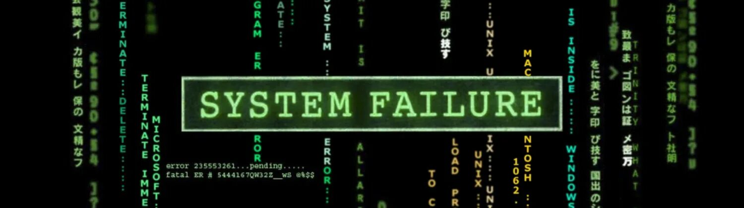 System failure. Сбой системы. ошибка system. ошибка gif. матрица system failure.