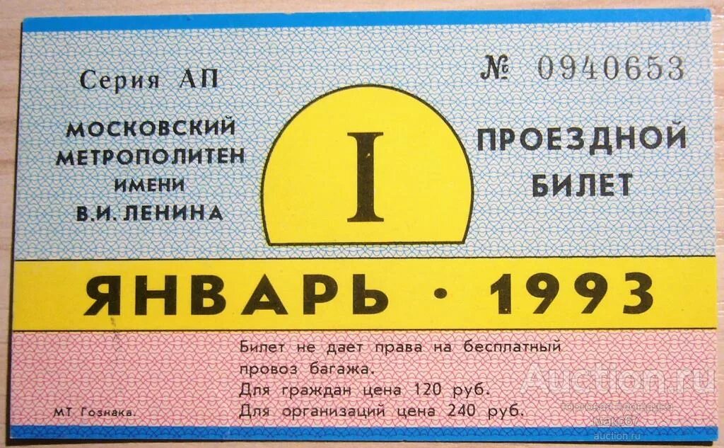 Варианты проездных билетов