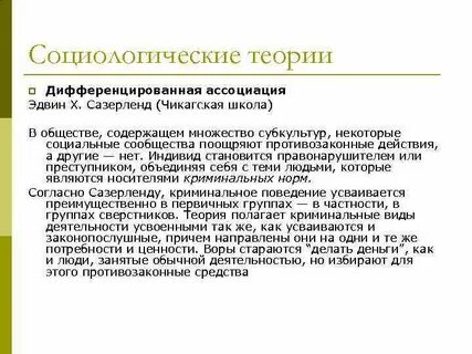Социологические теории поведения