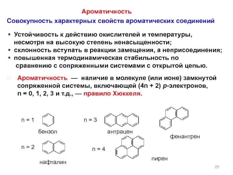 Свойства ароматических соединений