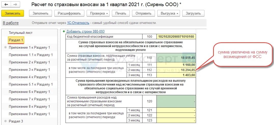 Отчет по страховым взносам. Возмещение ФСС. Возмещение ФСС В РСВ В 2021 году. РСВ за 1 квартал 2021. Возмещения за счет фсс