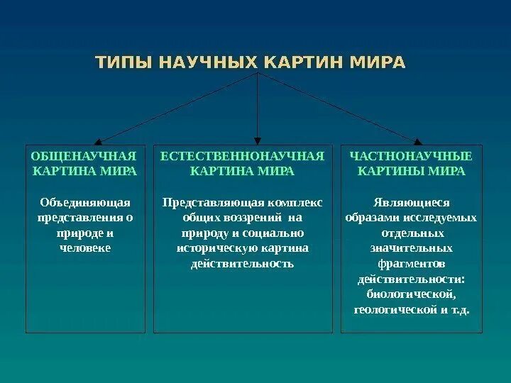 Виды научных картин. Типы научной картины мира. Частнонаучные картины мира. Исторические типы научной картины мира. Виды научных открытий.