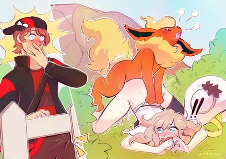 goldelope, eeveelution, flareon, nintendo, blush, bodily fluids, caught, ca...