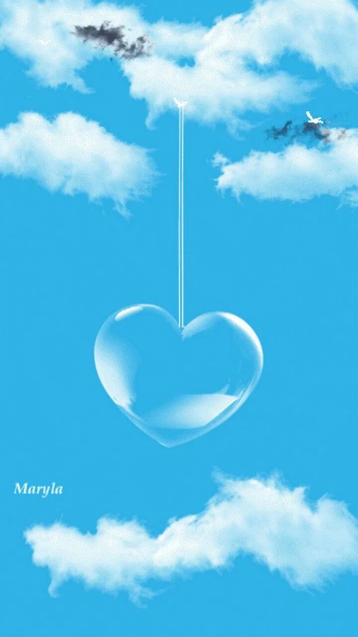 Heart in the wind. Gif maryla. доброе утро сердце гиф голубой. clear heart. летящий самолет в небе гиф.