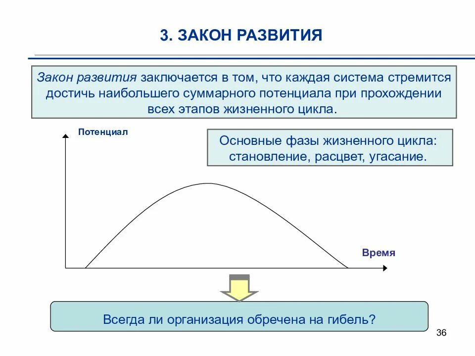 Закон развития организации. Жизненный цикл закона. Закон развития этапы жизненного цикла. Закон жизненного цикла организации.