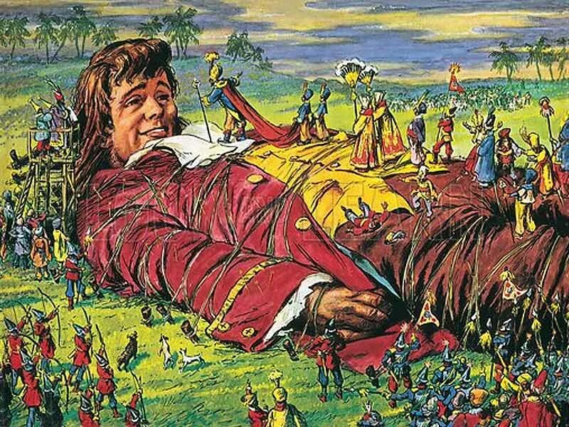 Приключение в стране лилипутов. Путешествие Гулливера лилипуты. Jonathan Swift Gulliver's Travels. Путешествие в Лилипутию. Великан в стране лилипутов.