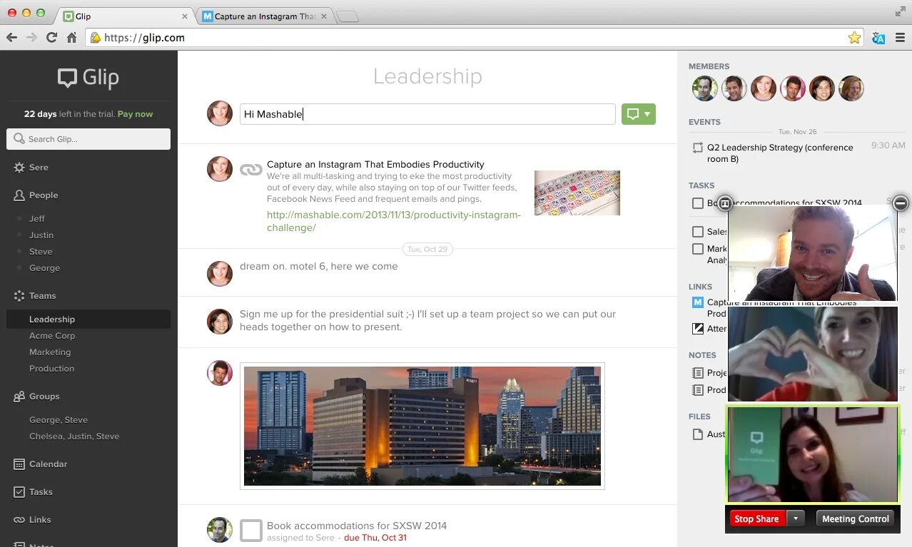 Text video chat