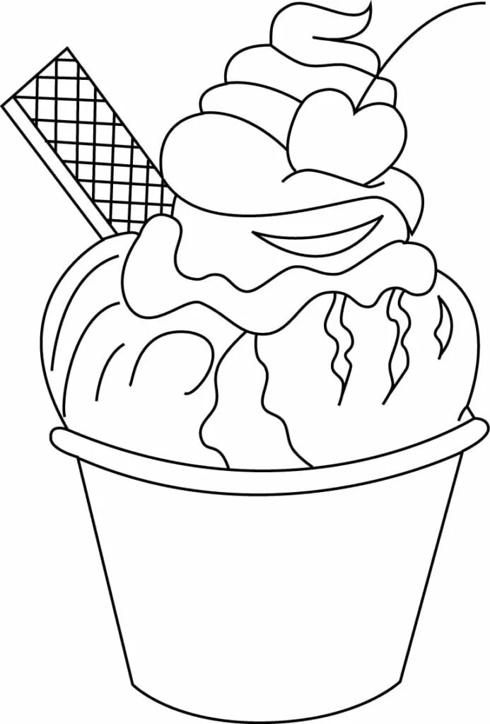 Ice cream Coloring Pages (90 Pieces). Download and Print for Free