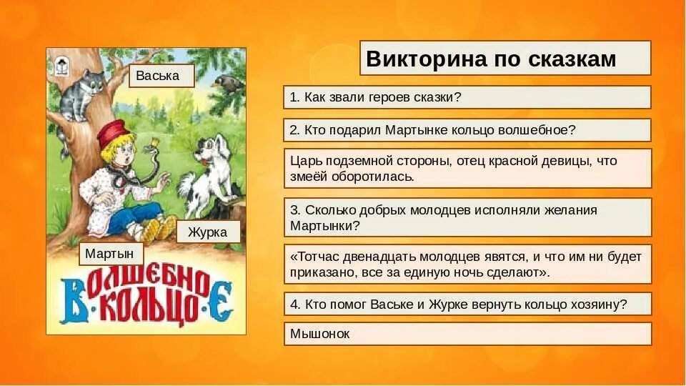 Вопросы по прочитанным произведениям. Вопросы для викторины по сказкам.