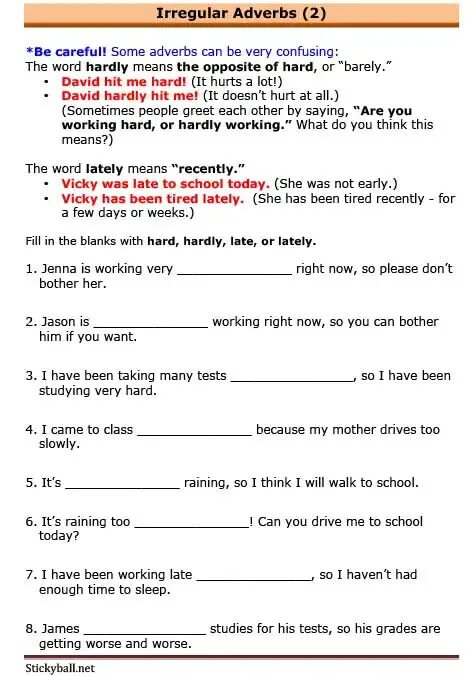 Work hardly or hard. Adverb or adjective упражнения. Adjectives and adverbs упражнения. Irregular adverbs. Irregular adverbs of manner.