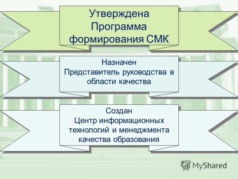 штатные формирования смк. программа внедрения смк. технологии менеджмента качества.