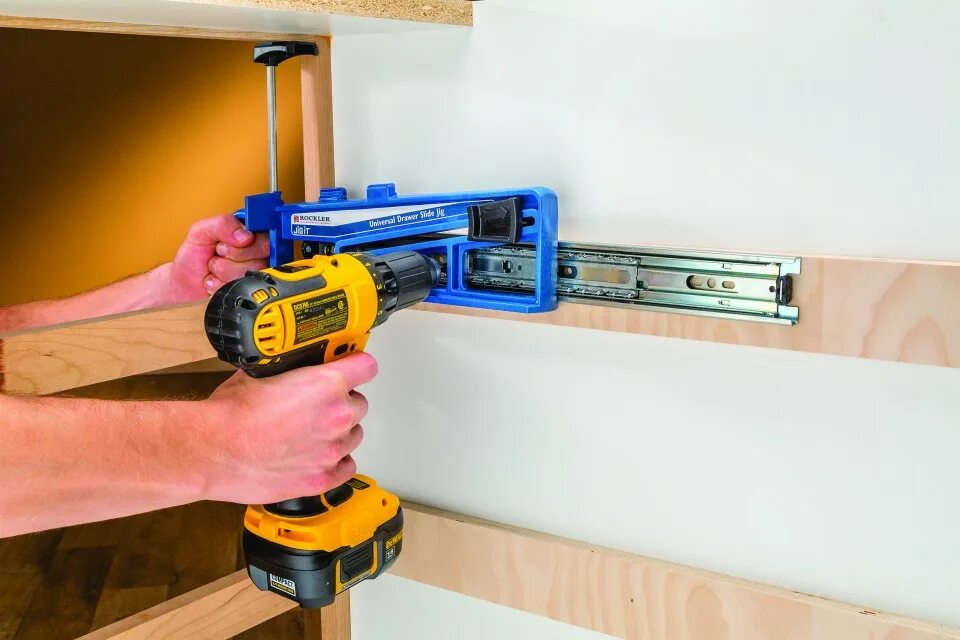 Шаблон для направляющих ящика. Rockler кондуктор. фрезы для жалюзи rockler shutter - хвостовик 1/2 дюйма. кондуктор для установки направляющих для ящиков. кондуктор для установки выдвижных ящиков.