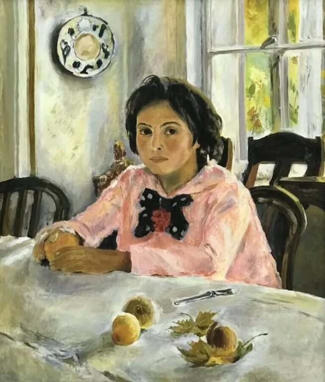 Художник написал портрет. Валентин Серов девочка с персиками. В. Серов. «Девочка с персиками». 1887 Г.. Валенти́н Алекса́ндрович Серо́в. "Девочка с персиками".(1887). Валентин Серов, «девочка с персиками» Жанр картины.