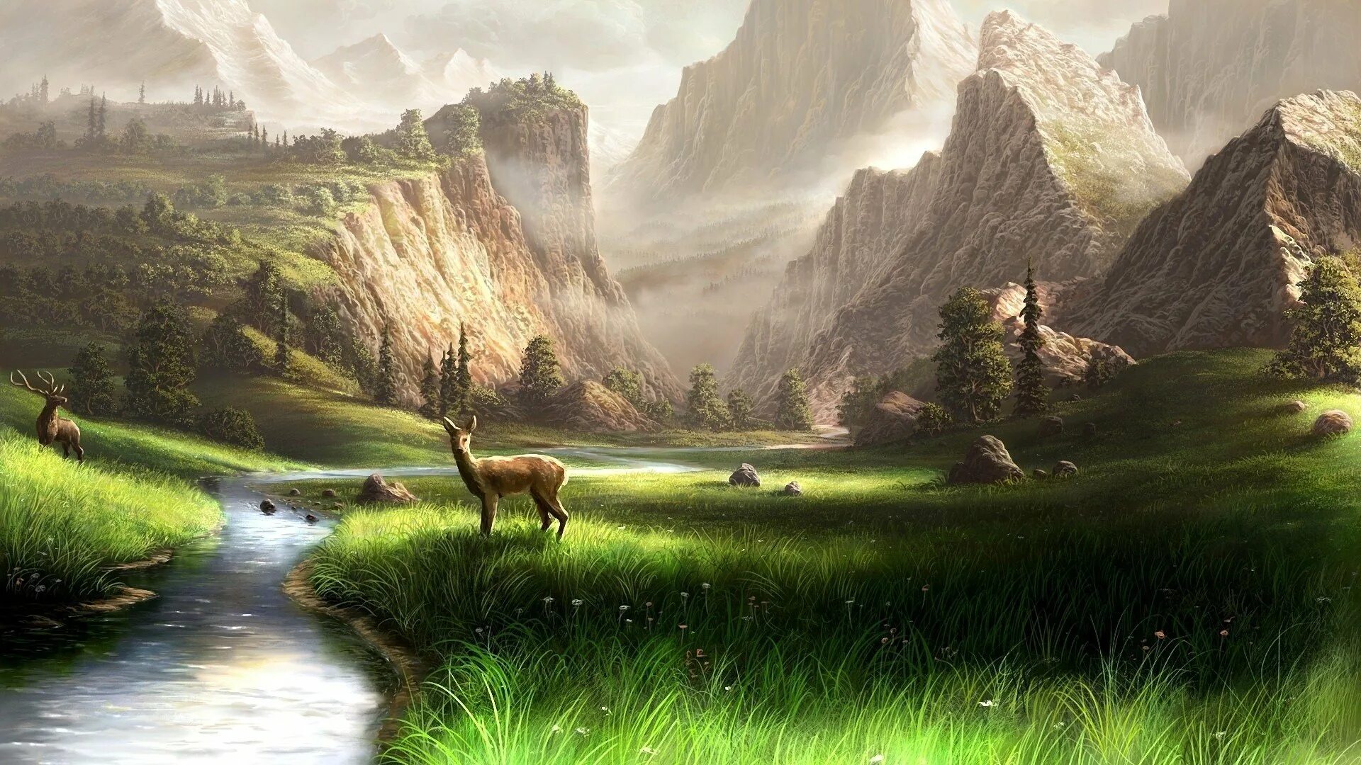 Фэнтези пейзажи. Эльфийский лес вальгалла. Путник у ворот замка рисунок. Сказочная природа. Фэнтезийный пейзаж горы долина.