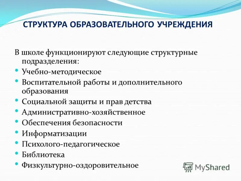 Структура образовательного учреждения дополнительного образования. Структура образовательного учреждения дополнительного образования