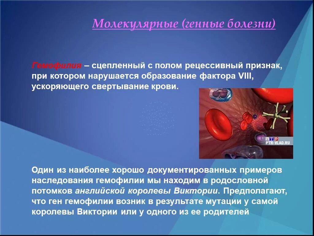 Гемофилия развивается. Молекулярно генетические болезни. наследственная болезнь гемофилия.