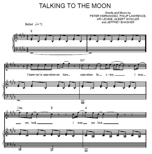 Talking to the Moon Ноты. Ноты Bruno Mars talking to the. Talking to the Moon пианино Ноты. Ту зе мун текст