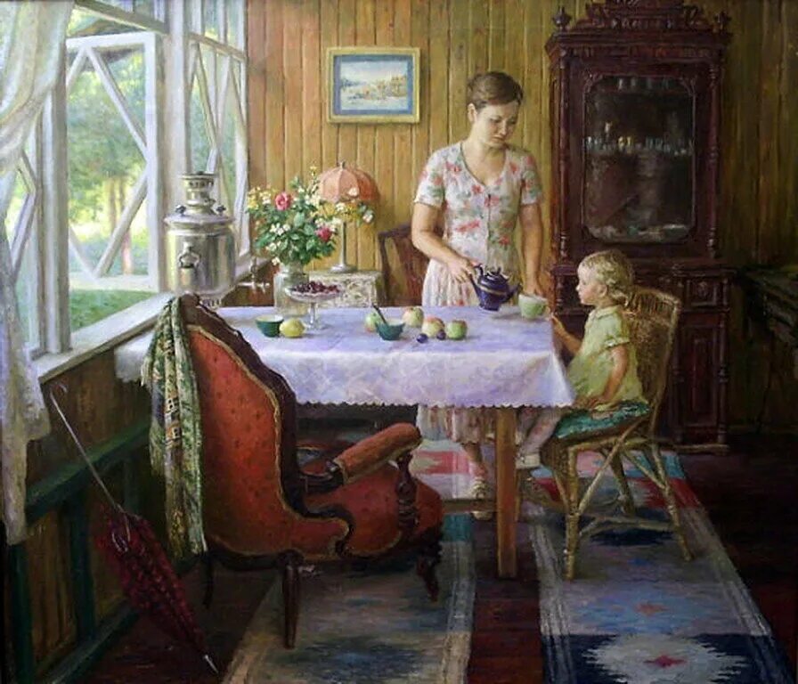 Картина домашняя. Провалов Виталий Евгеньевич художник. Виталий провалов художник картины. Советский интерьер в живописи. Интерьер в живописи русских художников.