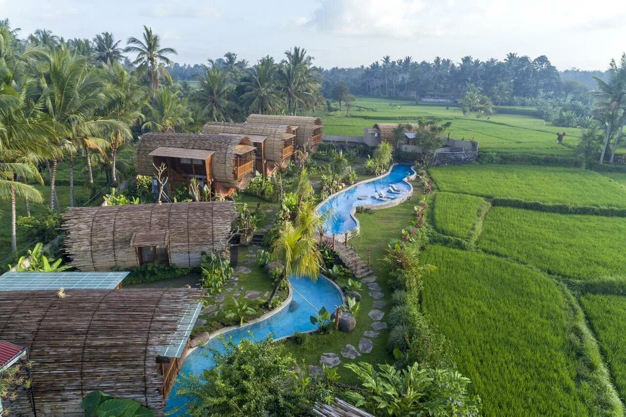 Убуд Бали. Рисовые поля Бали Убуд. Комплекс вилл на Бали. Wooden House Ubud, Ubud, Гианьяр, Бали, Индонезия. Отдых на бали из москвы