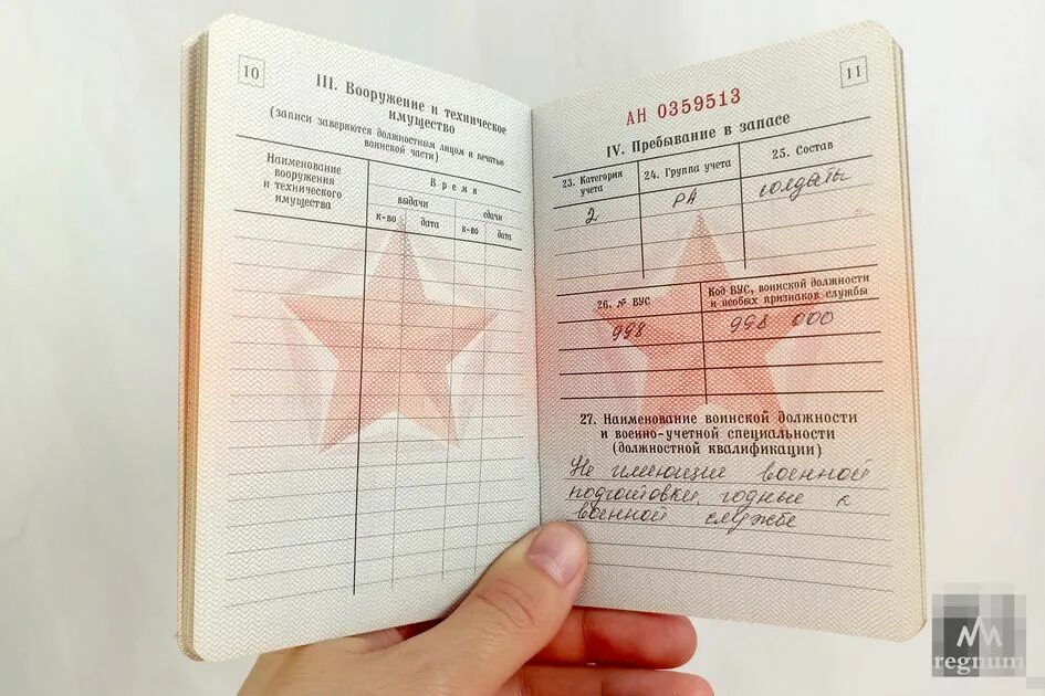 Поменять категорию в военкомате