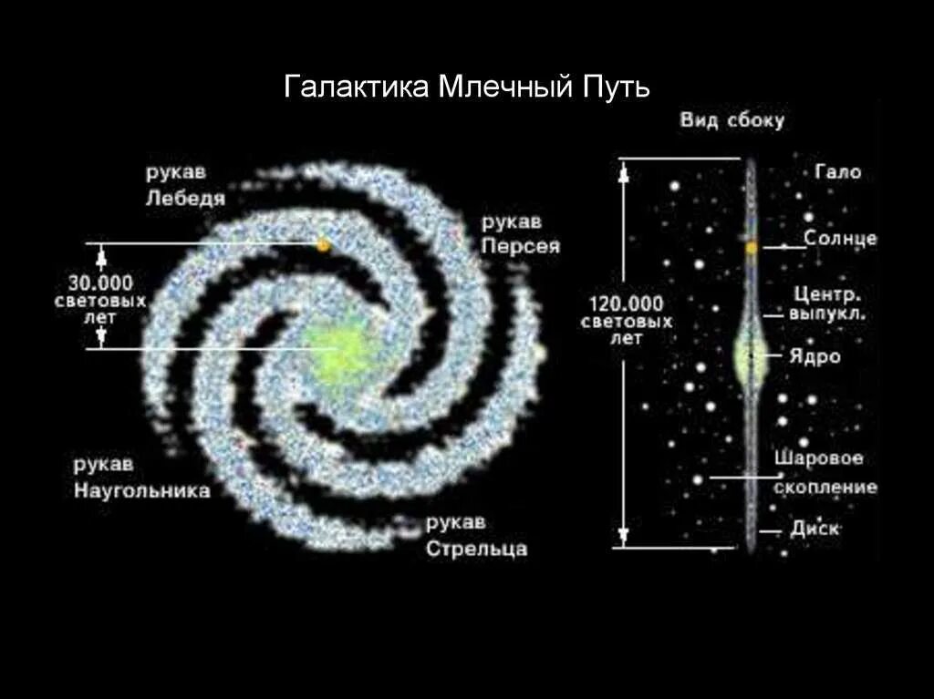 Галактика млечный путь движение звезд в галактике. Строение Галактики Млечный путь вид сбоку. Строение Млечного пути вид сбоку. Галактика Млечный путь вид сбоку схема. Структура нашей Галактики Млечный путь она состоит.