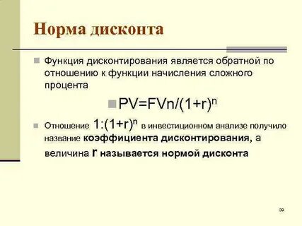 Дисконт проекта это